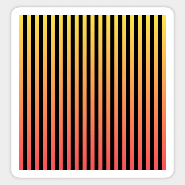 Alternating Black and Peach Ombre Vertical Stripes Sticker by lyle58
